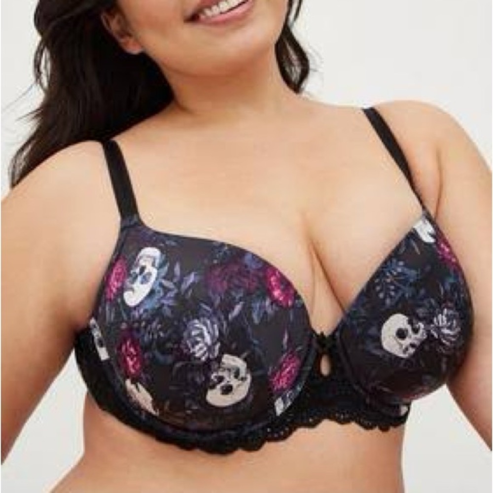 Torrid Floral Skull Print Bra